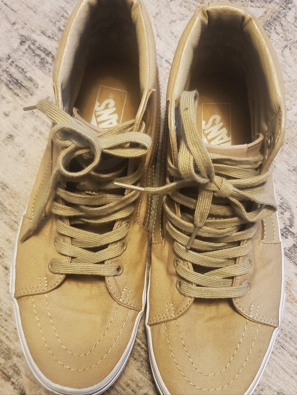 Vans Sk8-Hi High-Top Sneakers - Beige/Khaki Men's 9.5